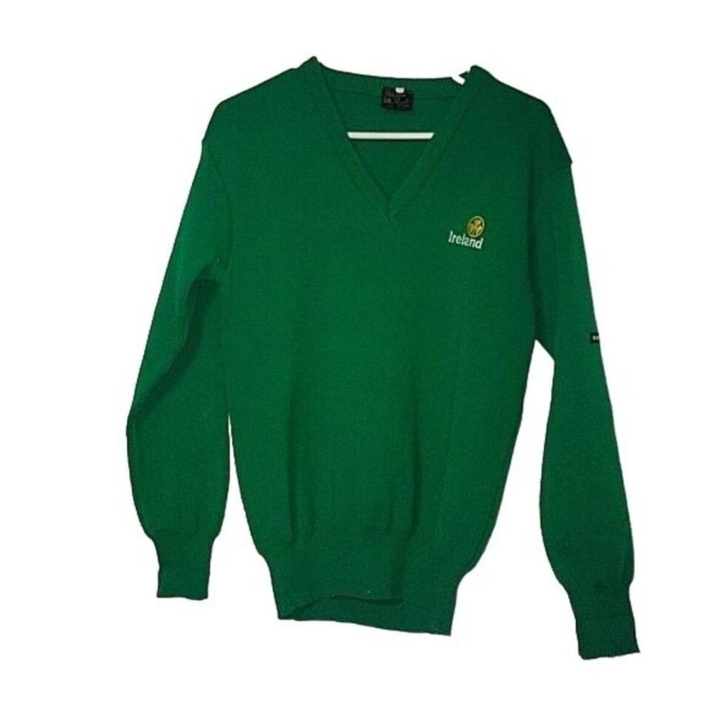BLARNEY CASTLE "Ireland" Green Shamrock‎ Sweater St Patrick Men's 40 L Vintage